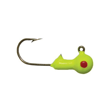 Big Bite Jig Single Eye Jighead 1/32oz Chartreuse/Red Eye