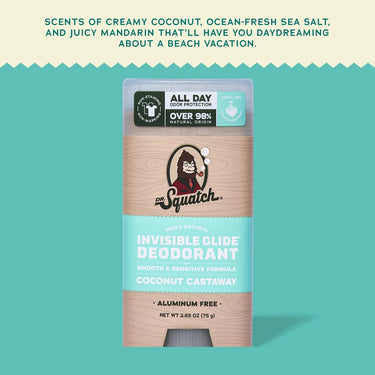 Dr. Squatch Coconut Castaway Invisible Glide Deodorant
