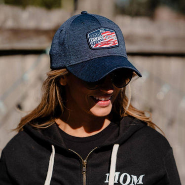Grunt Style Old Glory Patch Stretch Fit Hat (Navy Heather)
