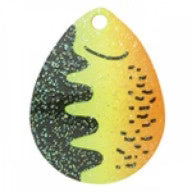 Fish Eye Tackle Blades #3 Colorado Perch Scale 3ct (Fire Tiger Crystal)
