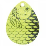 Fish Eye Tackle Blades #4 Colorado Fish Scale Crystal 3ct (Chartreuse Crystal)