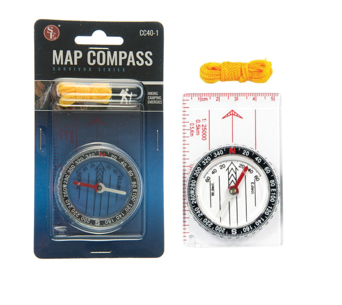 Sona Enterprises Map Compass with Ruler and Lanyard