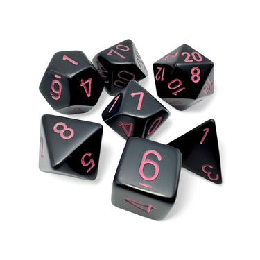 Chessex Opaque Black/Pink 7 Die Set