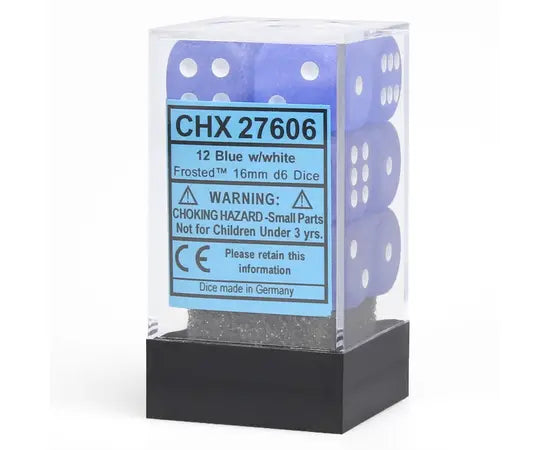 Chessex 16mm Dice Block: Frosted - Blue/White