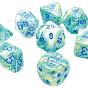 Chessex Lab Dice 5 Festive Poly Garden/Blue 7-Die Set