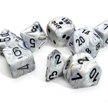 Chessex Calcite/Black 7 Die Set with Bonus Die