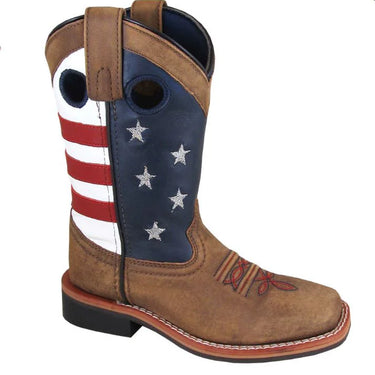 Smoky Mountain Youth's Stars and Stripes Boot (Vintage Brown) Size Youth 4