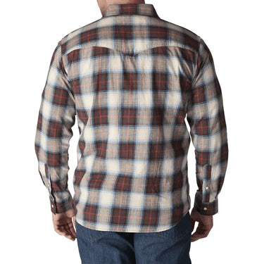 Carhartt Montana Rugged Flex™ Relaxed Fit Lightweight Long-Sleeve Snap-Front Plaid Shirt (Sepia) Size S