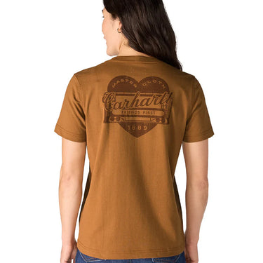 Carhartt Women's Irvine Relaxed Heritage Heart T-Shirt (Carhartt Brown) Size S