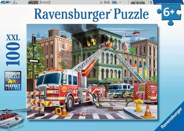 Load image into Gallery viewer, Children’s Jigsaw Puzzle Fire Truck Rescue - 100 Pieces
