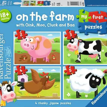 Children’s Jigsaw Puzzle On the Farm - 2 + 3 + 4 + 5 Pieces Puzzle