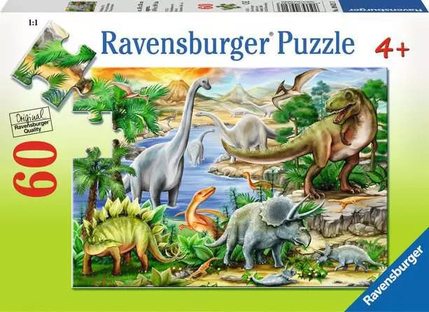 Load image into Gallery viewer, Children’s Jigsaw Puzzle Prehistoric Life - 60 Pieces
