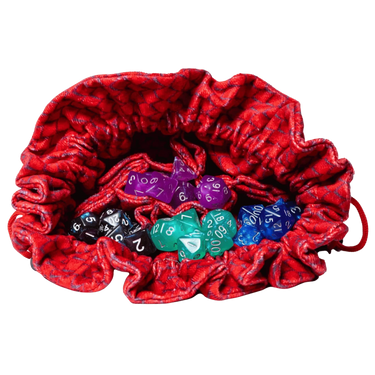FanRoll: Dragon Storm Velvet Compartment Dice Bag - Red Dragon Scales