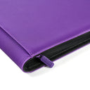 Close-up of the purple Arcane Fortress binder's zipper and cover