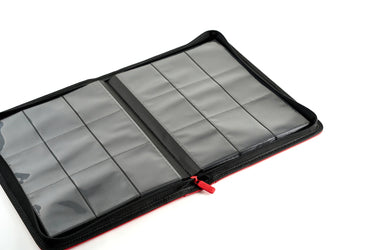 Arcane Fortress zipper binder open, showing 9-pocket pages