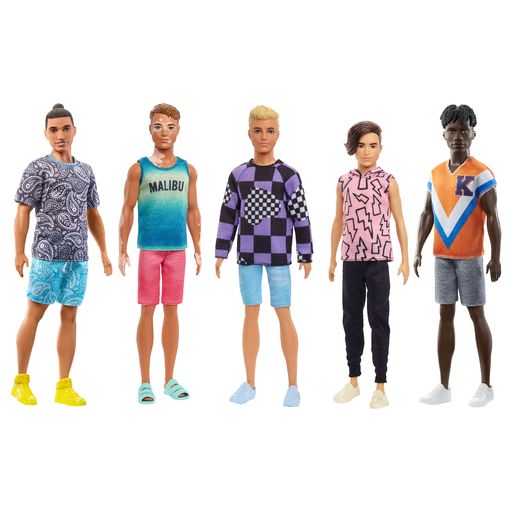 Barbie Ken Fashionistas Fashion Dolls with Trendy Clothes and Accessories