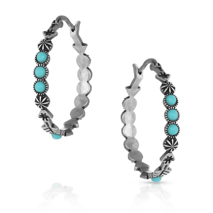 Montana Silversmith Round N Round Turquoise Hoop Earring