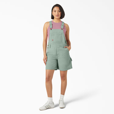 Dickies Women's Relaxed Fit Bib Shortalls, 7" (Iceberg Green) Size 2XL