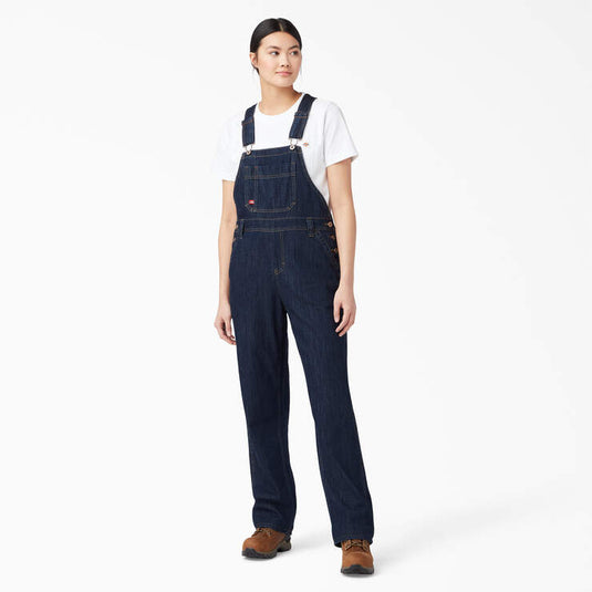Dickies Women's Relaxed Fit Bib Overalls Size Large Dark Indigo