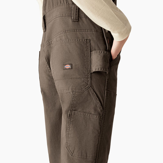 Dickies Women's Double Front Bib Overalls Mushroom Large Regular