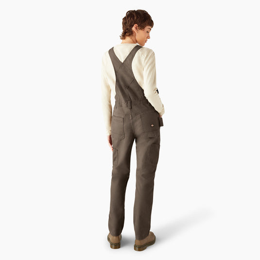 Dickies Women's Double Front Bib Overalls Mushroom Large Regular