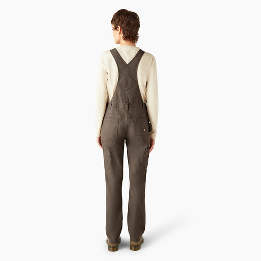 Dickies Women's Double Front Bib Overalls Mushroom Large Regular