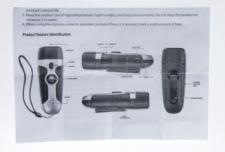 Load image into Gallery viewer, 5.5&quot;/4-IN-1 Emergency Dynamo AM/FM Radio With Phone Charger &amp; Lanyard
