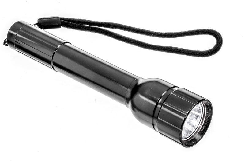 Load image into Gallery viewer, 375 Lumen Black Aluminum LED Flashlight,2AA Alkaline Batteries Included
