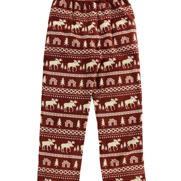 Lazy One Men's Fleece PJ Pants (Fire Brick Red Cabin) Size XL