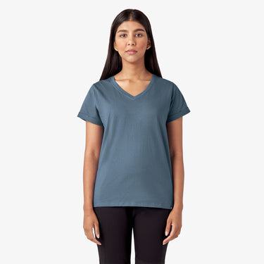 Dickies Women’s V-Neck T-Shirt (Coronet Blue) Size M