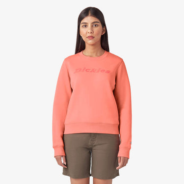 Dickies Women's Water Repellent Logo Sweatshirt (Coral Fusion) Size XL