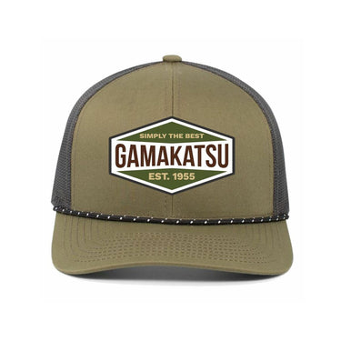 Gamakatsu Trucker Snapback Braid Hat (Moss Green/Light Charcoal)