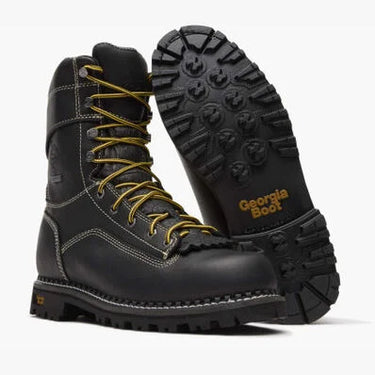 Georgia Boot AMP LT Logger Low Heel Waterproof Work Boot (Black) Size 12
