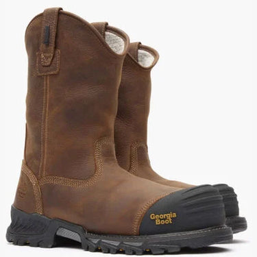 Georgia Boot Rumbler Composite Toe Waterproof Pull-on Work Boot (Brown/Black) Size Men's 12W