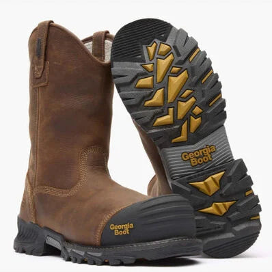 Georgia Boot Rumbler Composite Toe Waterproof Pull-on Work Boot Size Men's 8