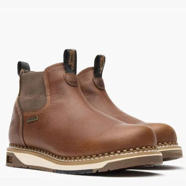 Georgia Boot AMP LT Wedge Waterproof Chelsea Work Boot (Brown) Size Men's 9