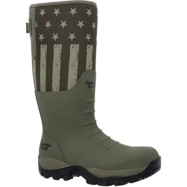 Georgia Boot GBR Rubber Pull-On Work Boot (Stars and Stripes) Size Men's 8