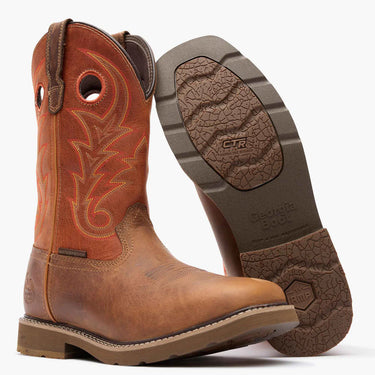 Georgia Boot Core 37 Western 11" Waterproof Pull-On Work Boot (Brown Rust) Size 8 1/2M