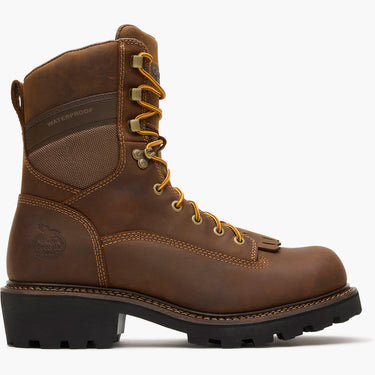 Georgia Boot Core 37 9" Scalloped Heel Waterproof Work Boot (Logger Brown) Size 8M