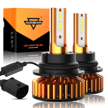 Auxbeam 9007 LED Headlight Bulbs 52W 10000LM F2 Series Mini Size 6500K Cool White (2 Bulbs)