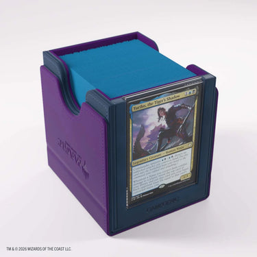 Theorix Sidekick Pro deck box open, showing sleeved cards inside