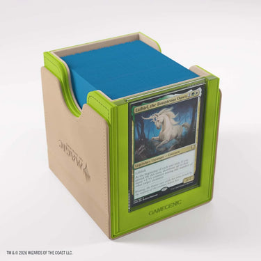 Vigorbloom Sidekick Pro deck box open, showing sleeved cards inside