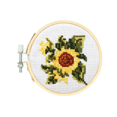 Kikkerland Mini Cross Stitch Embroidery Kit - Sunflower