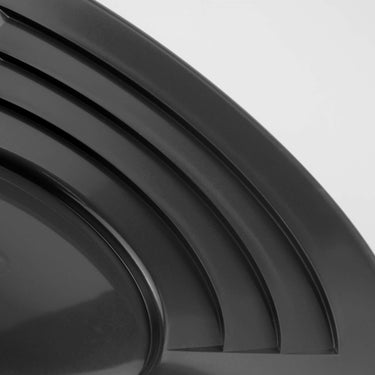 10" Black Dual Riffle Gold Pan,3" x 1/4" Deep Riffles