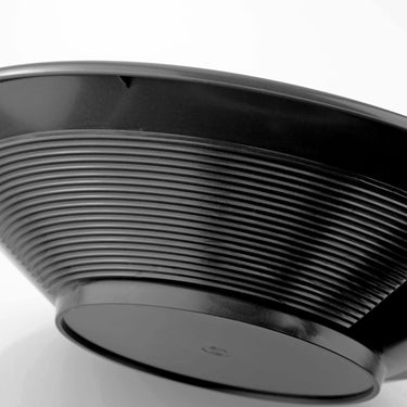 10" Black Dual Riffle Gold Pan,3" x 1/4" Deep Riffles