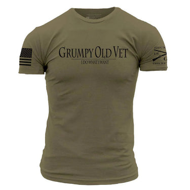 Grunt Style Grumpy Old Vet T-Shirt (Military Green) Size S