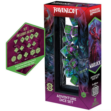 Sirius Dice: Dungeons & Dragons Adventure Dice Set - Warlock - Purple/Green (14)