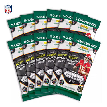 Panini America NFL 2025 Panini Prizm Fat Pack Trading Card Box | 12 Packs
