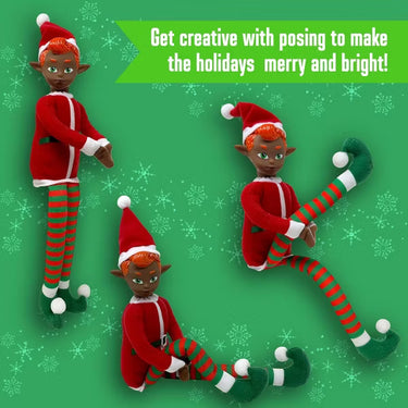 The Original Elf 12 Inch Christmas Elf Doll Plush Body with Flexible Dangling Legs