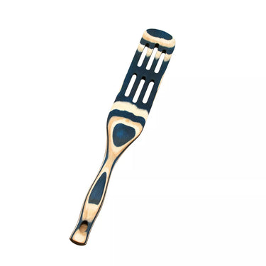 Island Bamboo Pakkawood 13-Inch Slotted Spurtle (Blue)